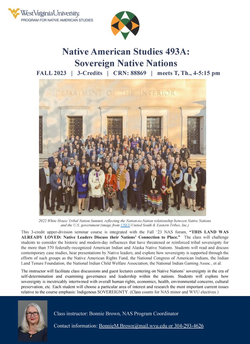 Image of filer for 493A includes a photo of a large group of attendees to the 2022 White House Tribal National Summit. They are standing in front of the Department of Interior building. 