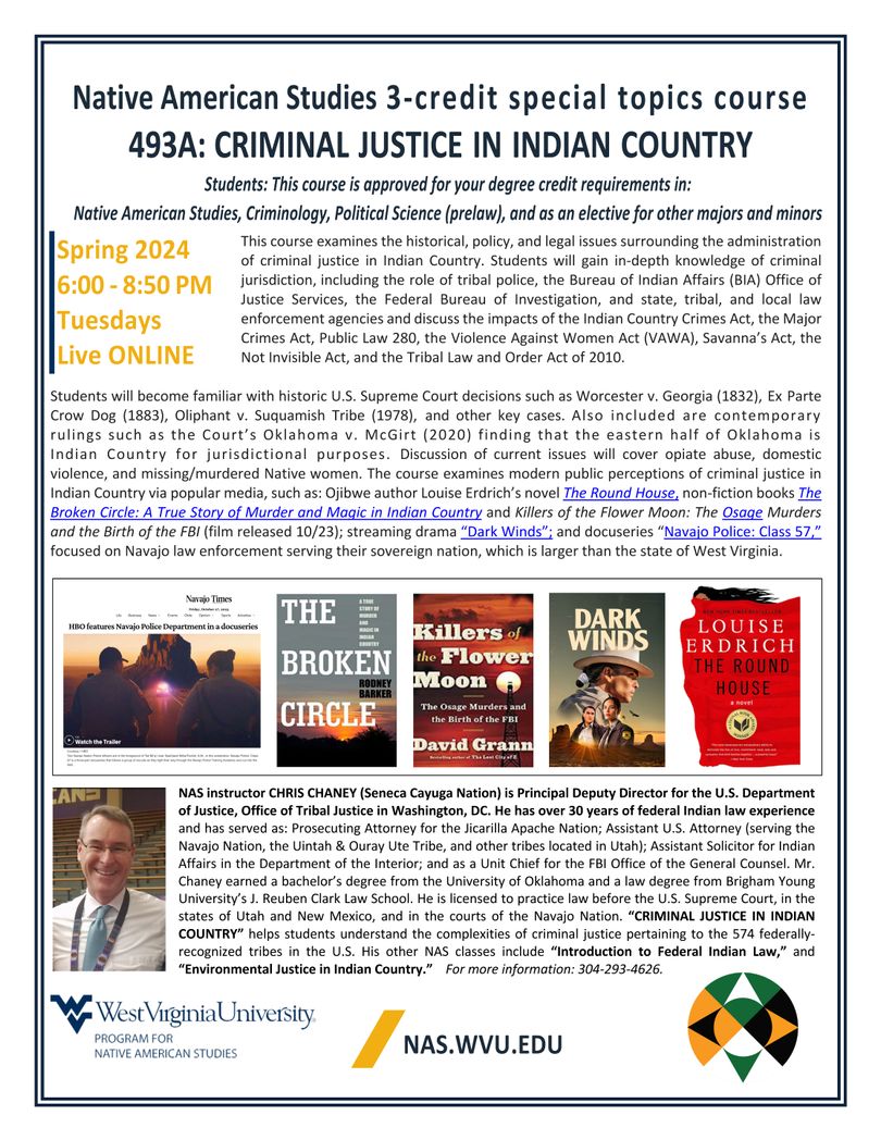 criminal justice in Indian Country class flier